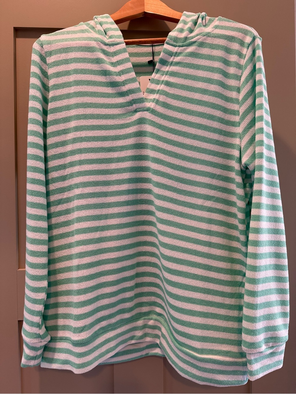 Michelle Mae Amelia Striped Hoodie in Green